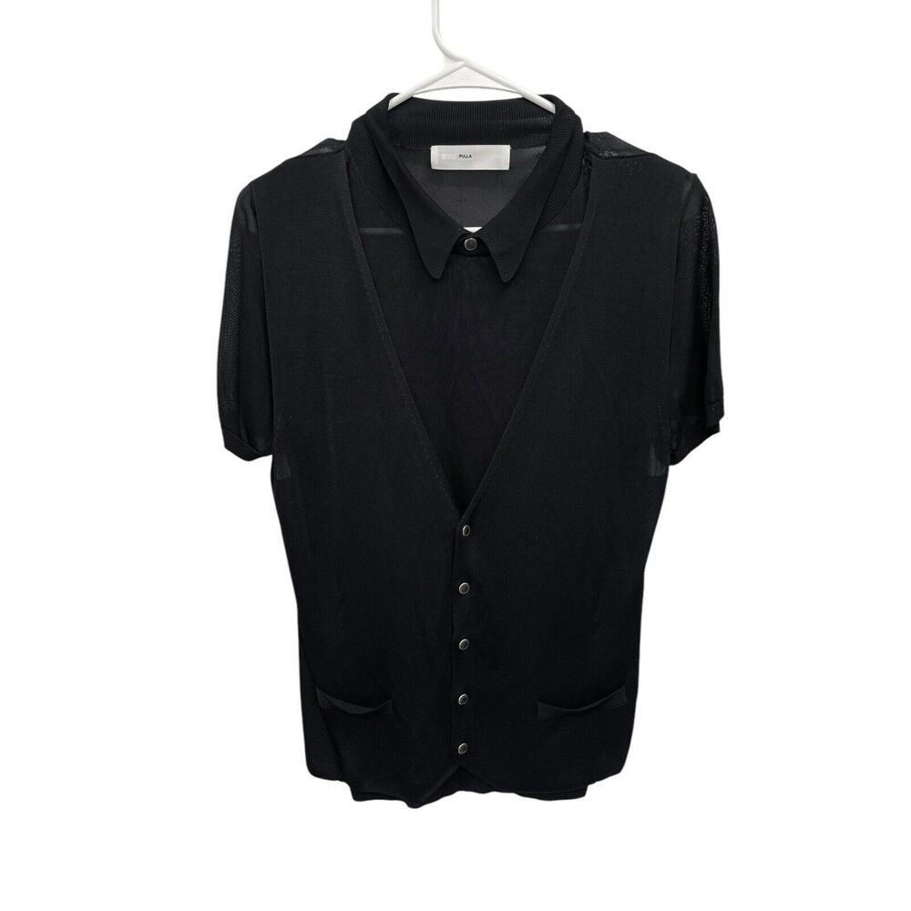 Toga Pulla Archives Top Shirt Vest Combo Black Size 38 US 2-4